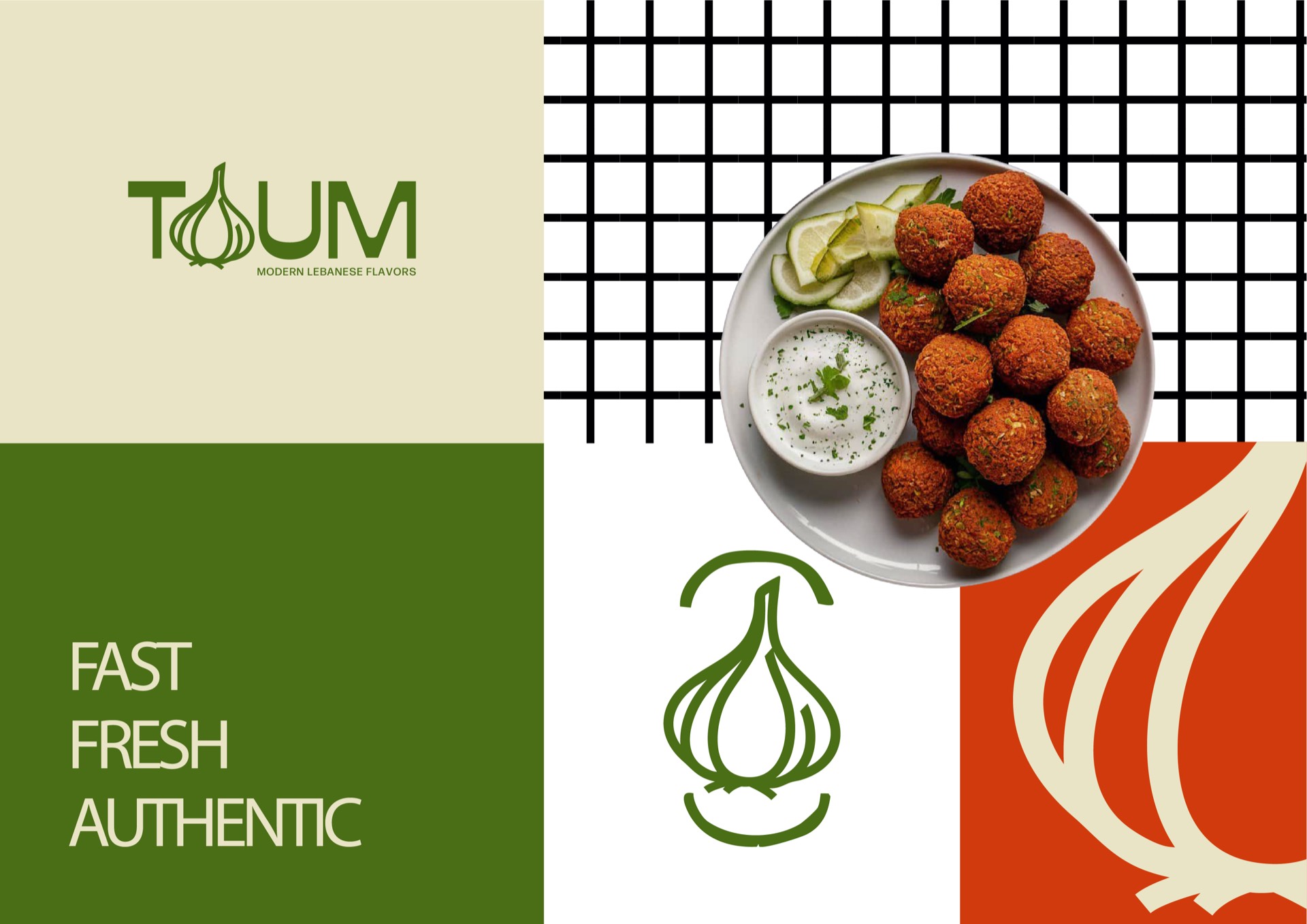 TOUM falafel — crispy chickpea fritters with fresh herbs