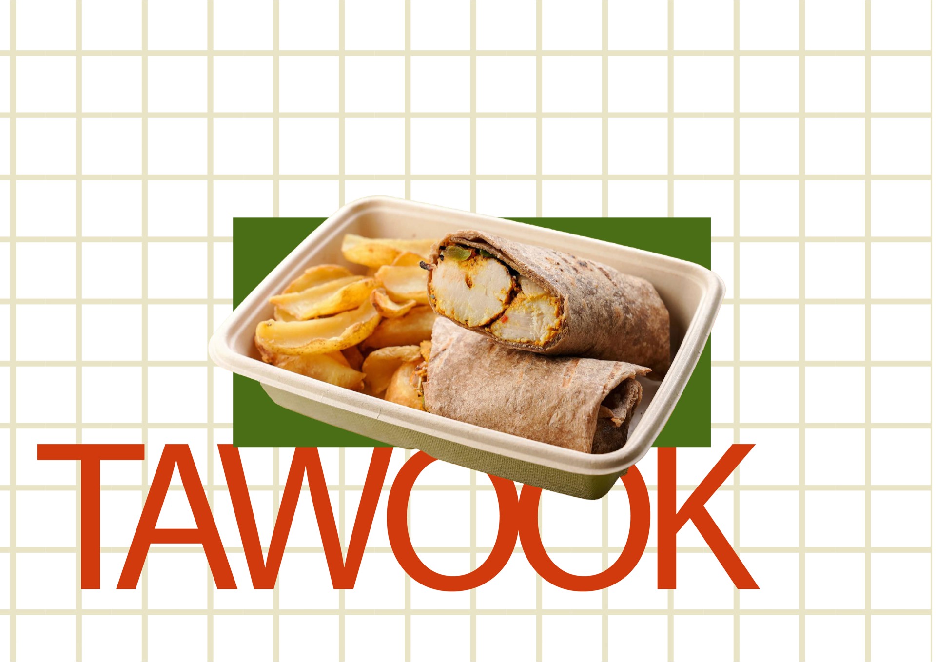 TOUM tawook wrap with seasoned potatoes